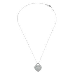 Pre Owned Tiffany & Co. Return To Tiffany Heart Tag Silver Pendant Necklace