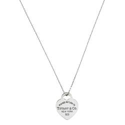 Pre Owned Tiffany & Co. Return To Tiffany Heart Tag Silver Pendant Necklace