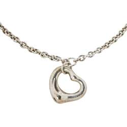 Pre Owned Tiffany & Co. Elsa Peretti Open Heart Sterling Silver Bracelet