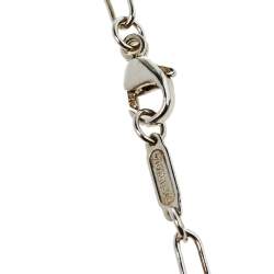 Pre Owned Tiffany & Co. Silver 18K Rose Gold Round Lock Charm Bracelet