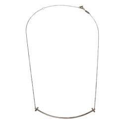 Pre Owned Tiffany & Co. Sterling Silver Tiffany T Smile Pendant Necklace