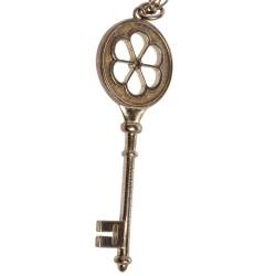 Pre Owned Tiffany & Co. Sterling Silver/Diamond Blossom Large Key Pendant Necklace