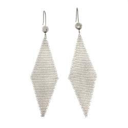 Pre Owned Tiffany & Co. Sterling Silver Elsa Peretti Mesh Earrings
