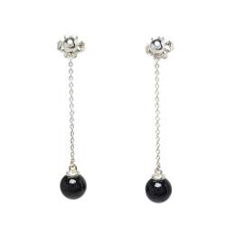 Pre Owned Tiffany & Co. Sterling Silver Black Onyx Drop Earrings