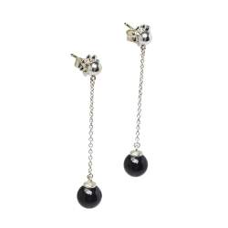 Pre Owned Tiffany & Co. Sterling Silver Black Onyx Drop Earrings
