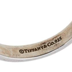 Pre Owned Tiffany & Co. Return To Tiffany Sterling Silver Double Heart Charm Ring Size EU 52