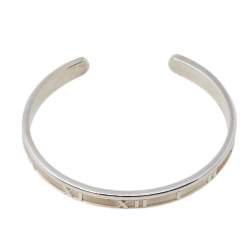 Pre Owned Tiffany & Co. Vintage Atlas Silver Open Cuff Bracelet 15 cm