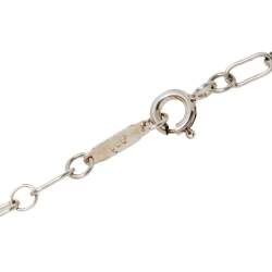 Pre Owned Tiffany & Co. Sterling Silver Heart Lock & Key Charm Pendant Necklace