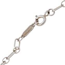 Pre Owned Tiffany & Co. Sterling Silver Heart Lock & Key Charm Pendant Necklace