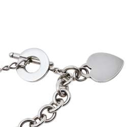 Pre Owned Tiffany & Co. Sterling Silver Heart Tag Toggle Necklace