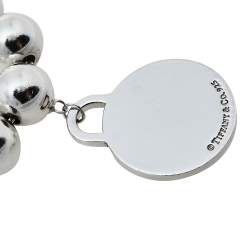Pre Owned Tiffany & Co. Sterling Silver Return to Tiffany Round Tag Bead Bracelet