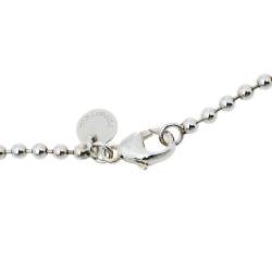 Pre Owned Tiffany & Co. Tiffany Keys Enamel Silver Beaded Heart Key Pendant Necklace