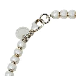 Pre Owned Tiffany & Co. Return to Tiffany® Heart Tag Enamel Silver Bead Bracelet