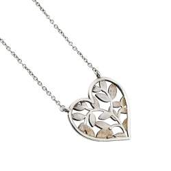 Pre Owned Tiffany & Co. Paloma Picasso Olive Leaf Heart Sterling Silver Necklace