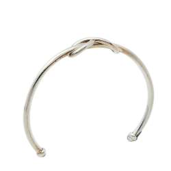 Pre Owned Tiffany & Co. Infinity Sterling Silver Open Cuff Bracelet