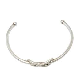 Pre Owned Tiffany & Co. Infinity Sterling Silver Open Cuff Bracelet