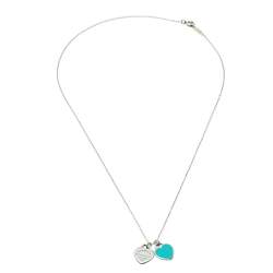 Pre Owned Tiffany & Co. Return To Tiffany Double Heart Tag Pendant Necklace