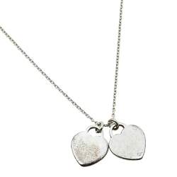 Pre Owned Tiffany & Co. Return To Tiffany Double Heart Tag Pendant Necklace
