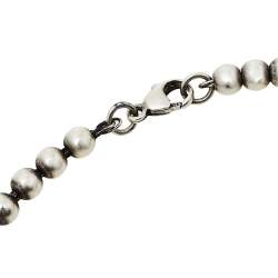 Pre Owned Tiffany & Co. Sterling Silver Return To Tiffany Heart Pendant Bead Necklace