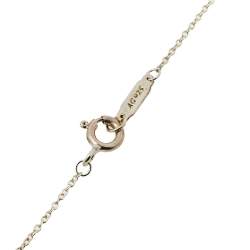 Pre Owned Tiffany & Co. Return to Tiffany Mini Double Heart Tag Silver Pendant Necklace