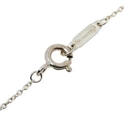 Pre Owned Tiffany & Co. Return to Tiffany Mini Double Heart Tag Silver Pendant Necklace