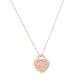 مملوكة مسبقًا Tiffany & Co. Return To Tiffany Rubedo Heart Tag Charm Silver Pendant Necklace