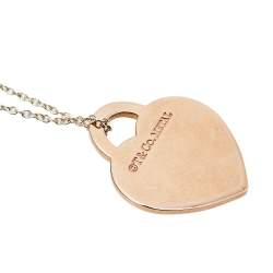 مملوكة مسبقًا Tiffany & Co. Return To Tiffany Rubedo Heart Tag Charm Silver Pendant Necklace