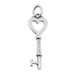 Pre Owned Tiffany & Co. Sterling Silver Heart Key Pendant