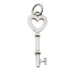 Pre Owned Tiffany & Co. Sterling Silver Heart Key Pendant