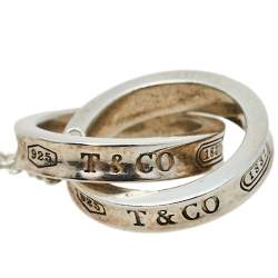 Pre Owned Tiffany & Co. Sterling Silver 1837 Interlocking Circles Pendant Necklace