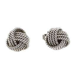 Pre Owned Tiffany & Co. Tiffany Twist Knot Silver Stud Earrings