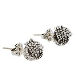 Pre Owned Tiffany & Co. Tiffany Twist Knot Silver Stud Earrings
