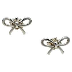 Pre Owned Tiffany & Co. Sterling Silver Bow Stud Earrings