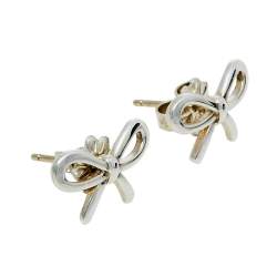 Pre Owned Tiffany & Co. Sterling Silver Bow Stud Earrings