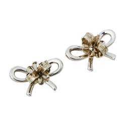 Pre Owned Tiffany & Co. Sterling Silver Bow Stud Earrings