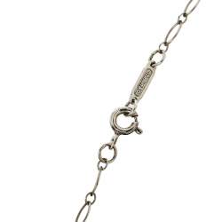 Pre Owned Tiffany & Co. Trefoil Key Silver Long Pendant Necklace