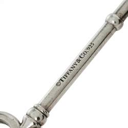 Pre Owned Tiffany & Co. Trefoil Key Silver Long Pendant Necklace