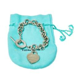 Pre Owned Tiffany & Co. Return To Tiffany Sterling Silver Heart Tag Toggle Bracelet