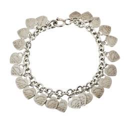 Pre Owned Tiffany & Co. Sterling Silver Multi Mini Heart Tags Bracelet