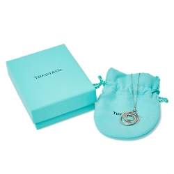 Pre Owned Tiffany & Co. Sterling Silver 1837 Interlocking Circles Pendant Necklace