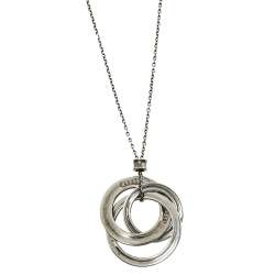 Pre Owned Tiffany & Co. Sterling Silver 1837 Interlocking Circles Pendant Necklace