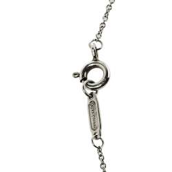Pre Owned Tiffany & Co. Sterling Silver Heart Tag with Key Pendant Necklace