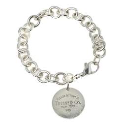 Pre Owned Tiffany & Co. Sterling Silver Return to Tiffany Circle Charm Bracelet 
