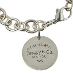 Pre Owned Tiffany & Co. Sterling Silver Return to Tiffany Circle Charm Bracelet 