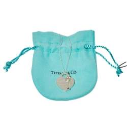 Pre Owned Tiffany & Co. Return To Tiffany Sterling Silver Medium Heart with Key Pendant Necklace