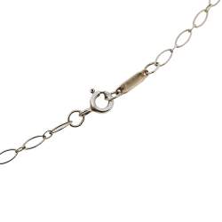 Pre Owned Tiffany & Co. Enamel Silver Knot Key Pendant Necklace