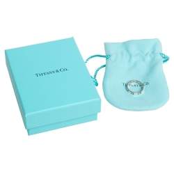 Pre Owned Tiffany & Co. Sterling Silver Narrow Atlas Pierced Ring Size 50