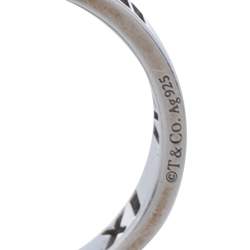Pre Owned Tiffany & Co. Sterling Silver Narrow Atlas Pierced Ring Size 50