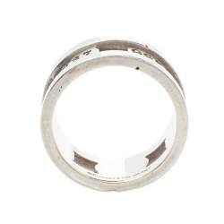 Pre Owned Tiffany & Co. Sterling Silver 1837 Wide Band Ring Size EU 59