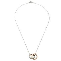 Pre Owned Tiffany & Co. Tiffany 1837 Interlocking Circles Sterling Silver and Rubedo Pendant Necklace